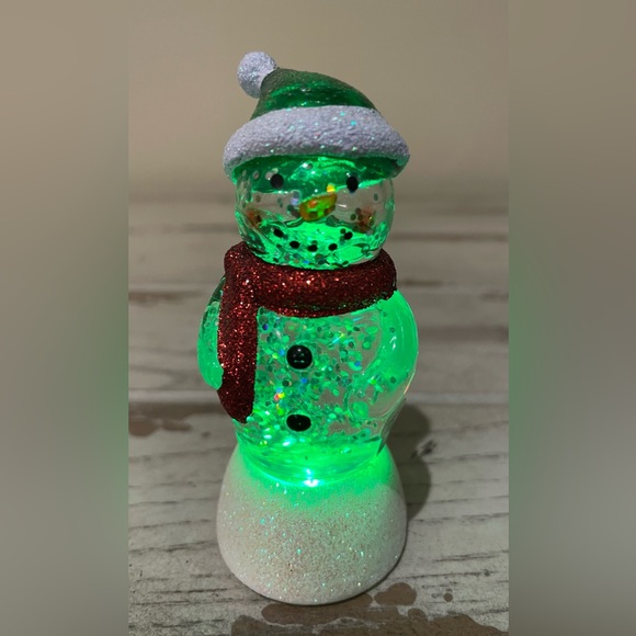 St. Nicholas Square Snowman 4” LED Light-up Glitter Swirl Water Globe - Picture 4 of 7